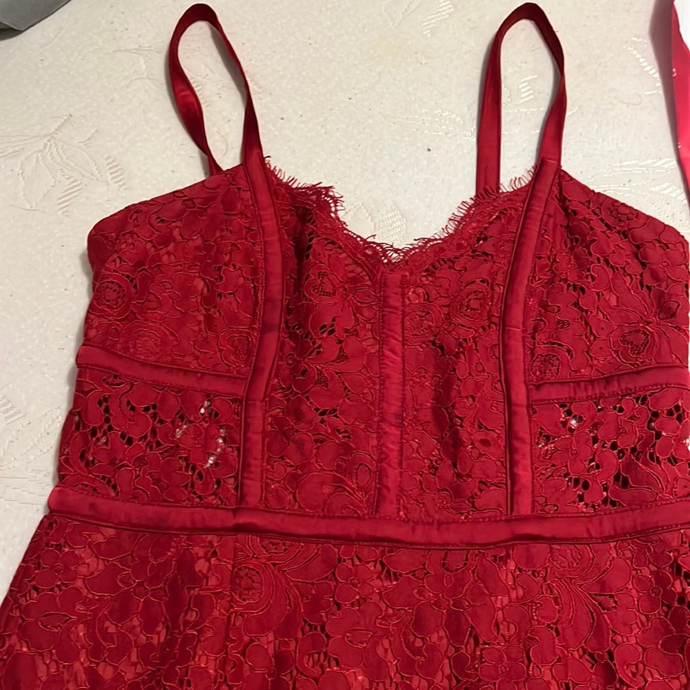 Express Red Lace Bodycon Corset Dress